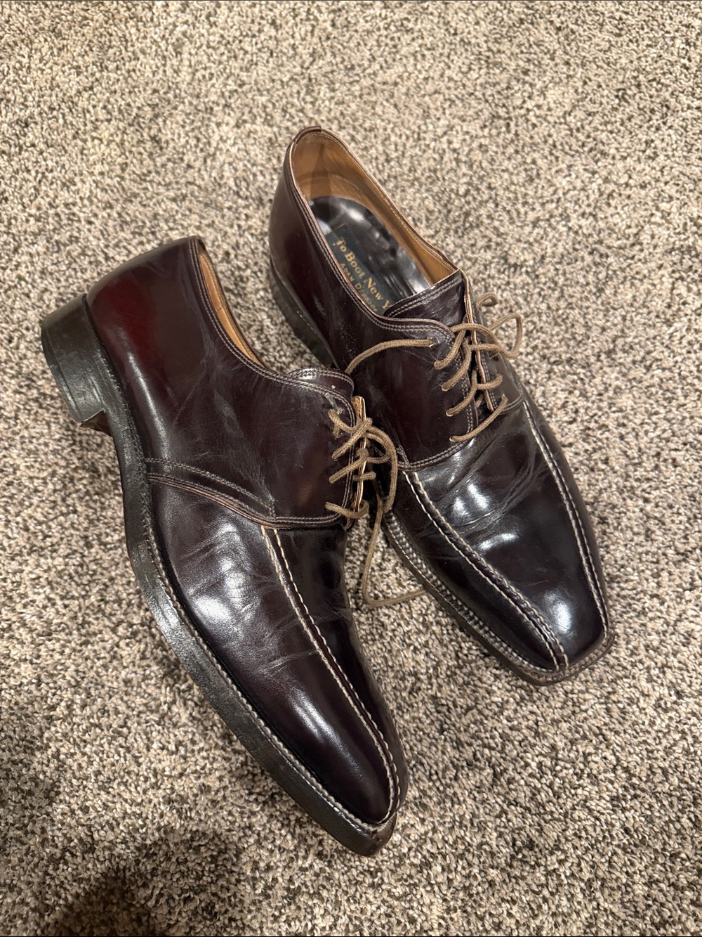 Alden Men's Dark Brown Leather Split-Toe Derby Shoes